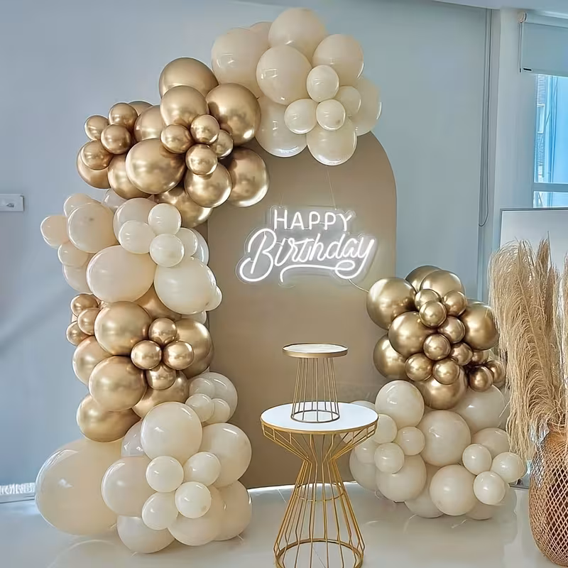 Single arch balloon garland event backdrop