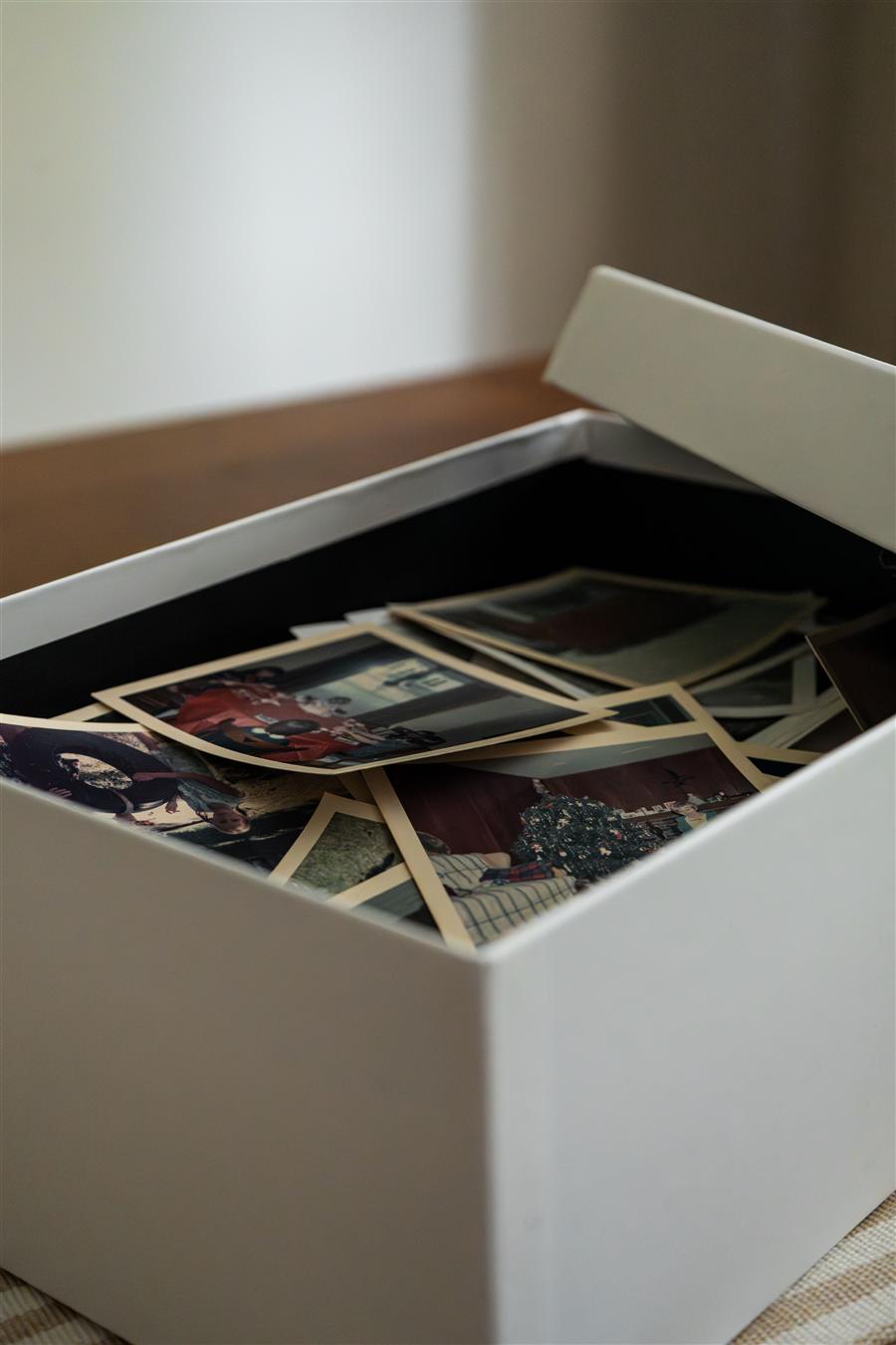 Printed keepsake photos in a box