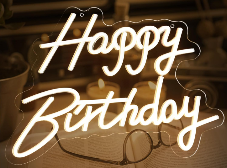 Happy Birthday neon sign