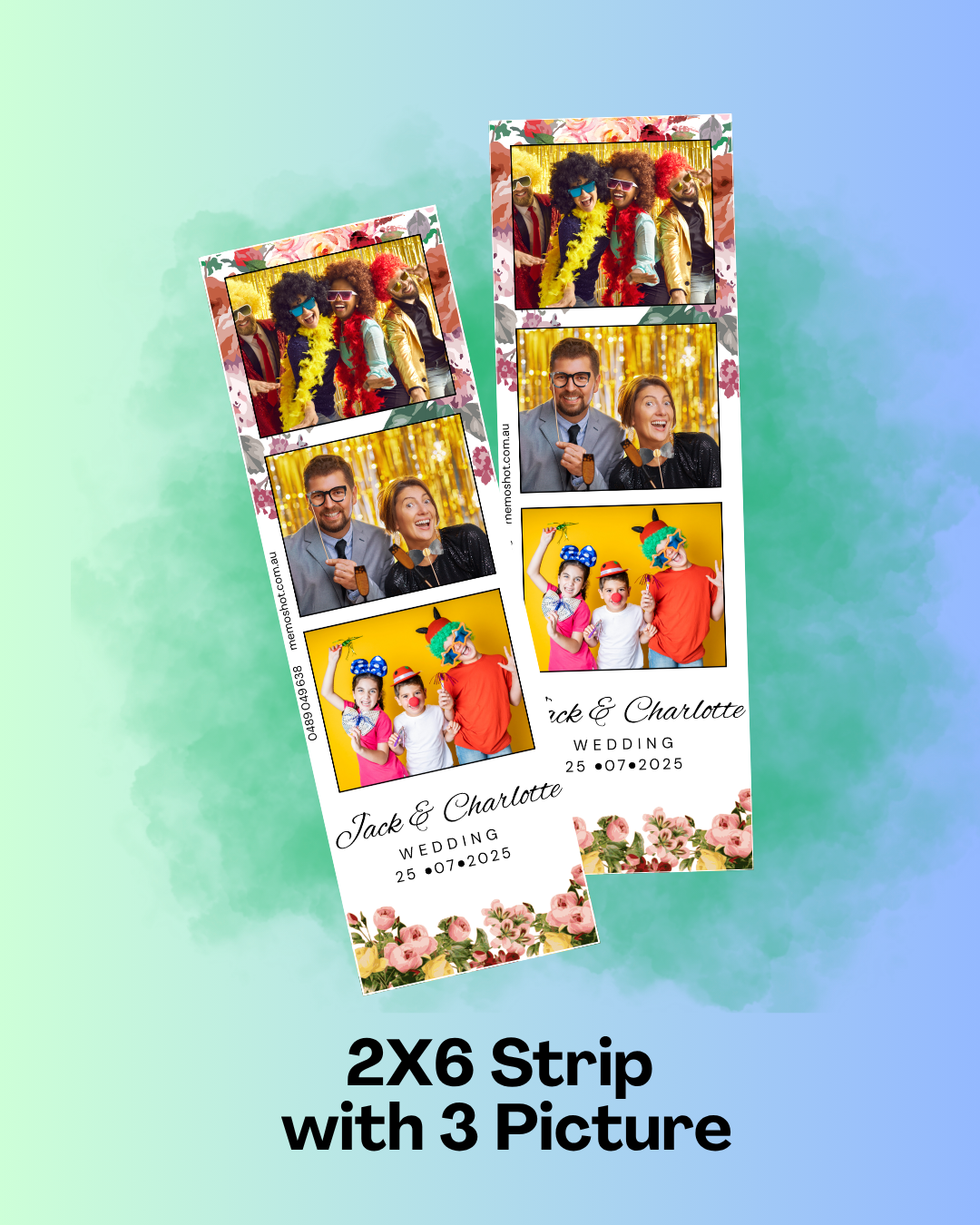 2X6 floral blush three picture template
