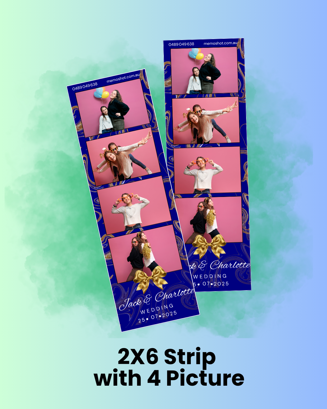 2X6 royal blue gold four picture template