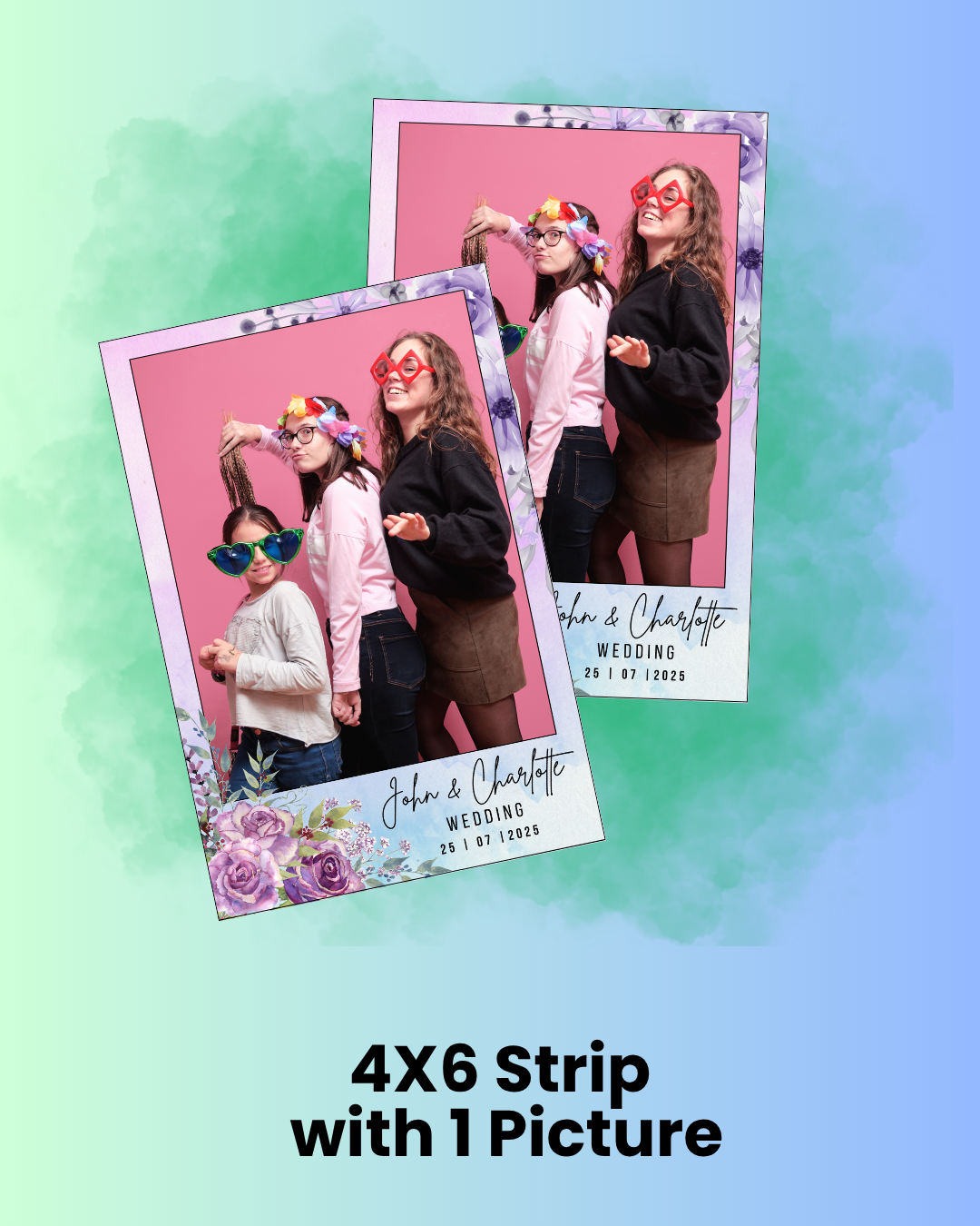 4X6 lavender floral one picture template