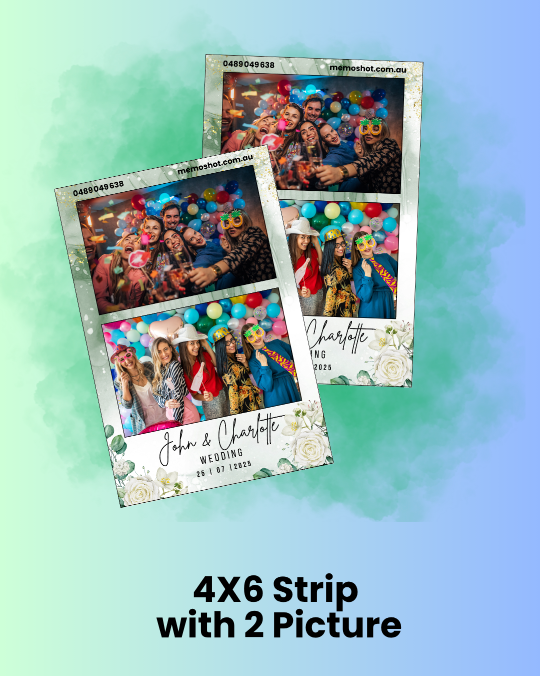 4X6 white greenery two picture template